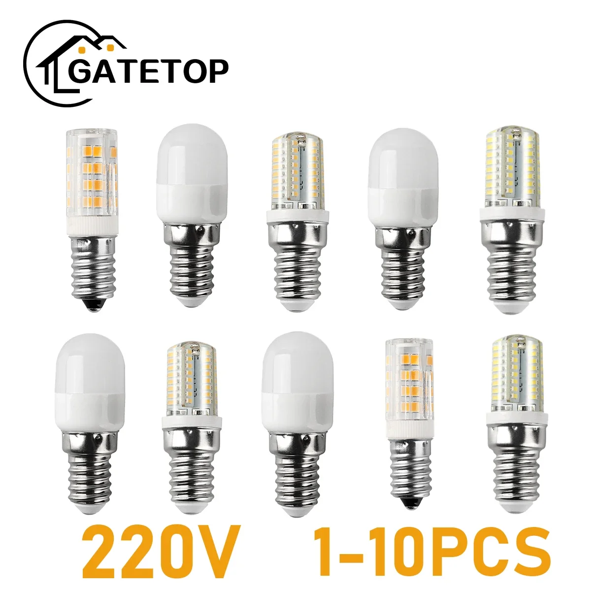 Лампы для холодильника1-10 шт. светодиодная лампа E14 220 В холодильника мини-ночники