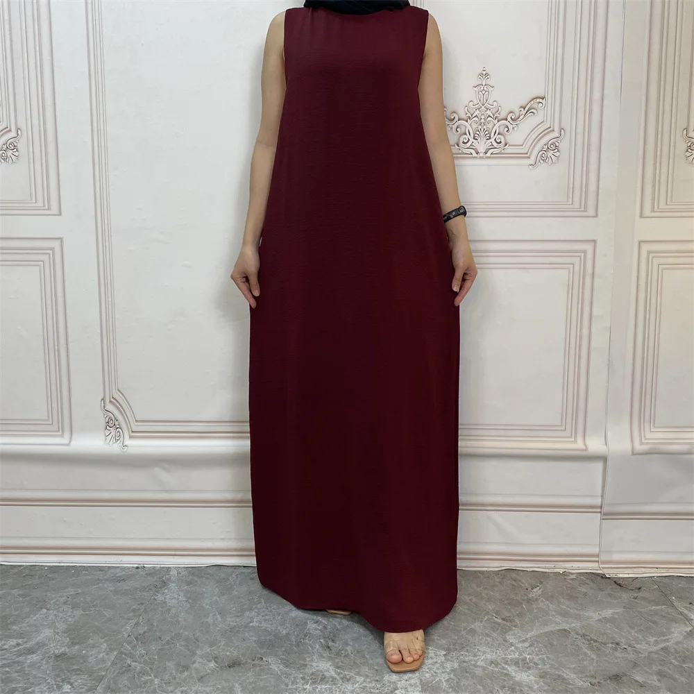 3 Piece Abaya Set Butterfly Kimono+Sleeveless Dress+Pleat Wrap Tie Skirt Islamic Clothing Women Dubai Muslim Outfit Ramadan Eid