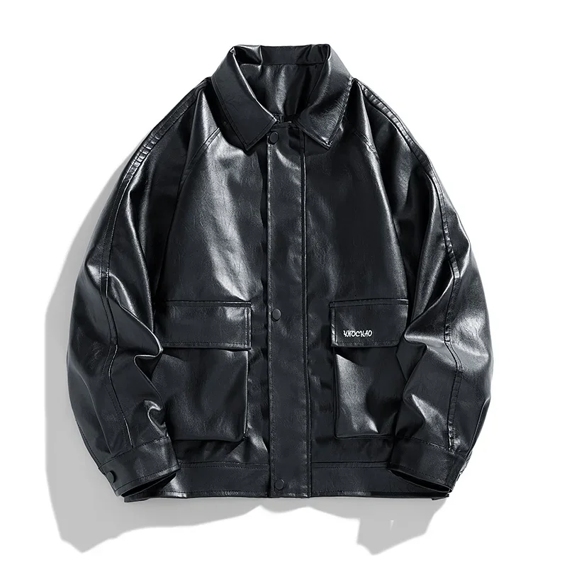 Мужское высококачественное пальто из искусственной кожи мужская мотоциклетная