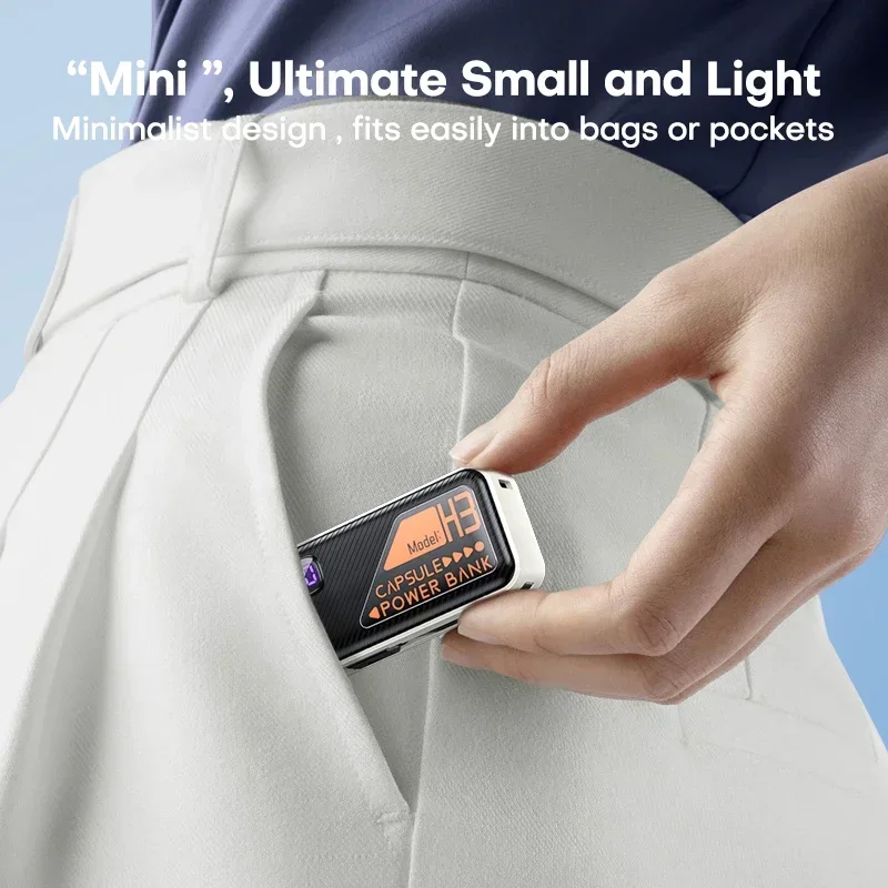 Mini Power Bank 20000 мАч Встроенный кабель PD 20 Вт Портативное зарядное устройство Быстрая зарядка для IPhone13 14 15 Внешний аккумулятор Samsung Xiaomi (art.: 3920d19efee32) - 3920d19efee32