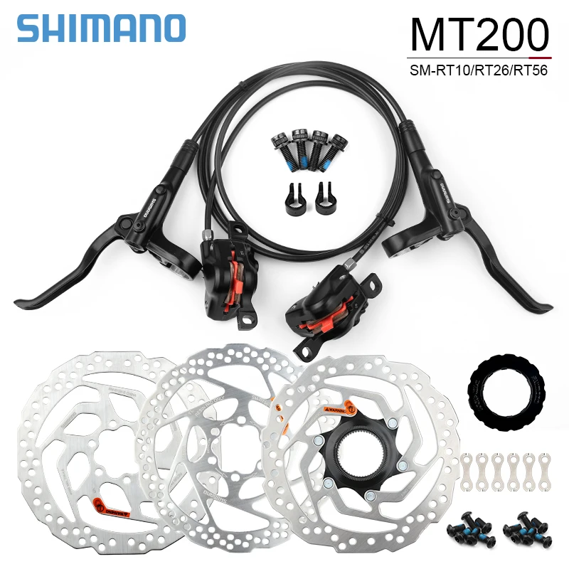 Гидравлический велосипедный тормоз Shimano BR BL MT200 800*1450 1400 мм Shimano Deore SM Rotor RT10/RT26/RT56 160/180 мм MTB, дисковый тормоз
