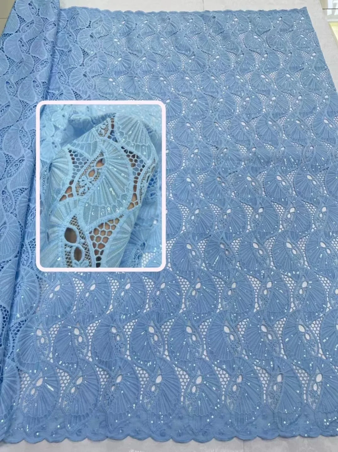 Африканский гипюр Водорастворимая сетчатая кружевная ткань 2024
