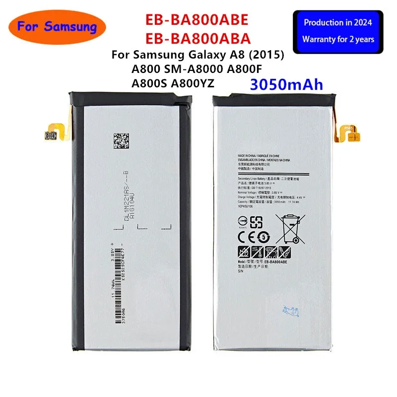 Совершенно новый аккумулятор EB-BA800ABE EB-BA800ABA 3050 мАч для Samsung Galaxy A8 (2015) A800 SM-A8000 A800F A800S