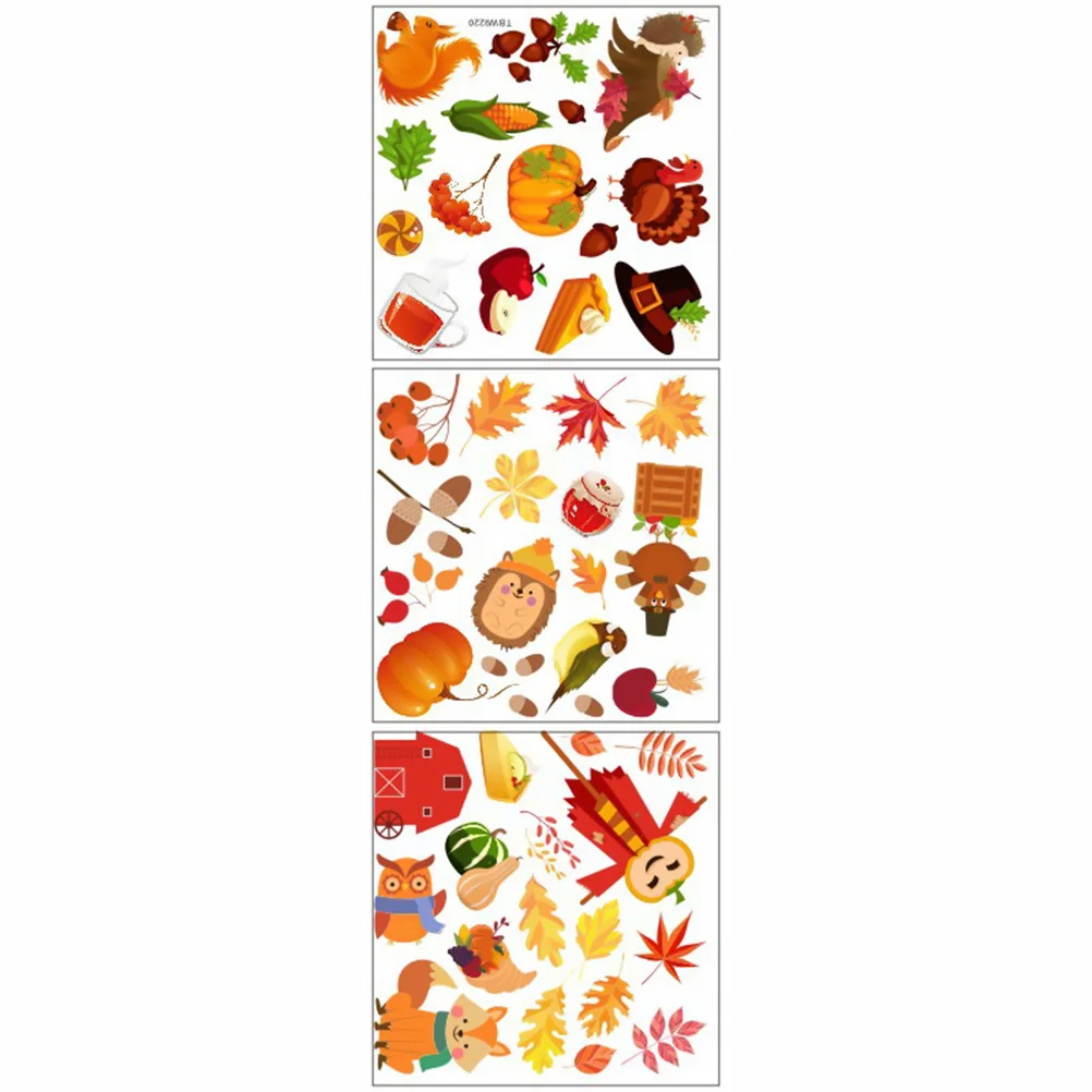 

1 Sheet Thanksgiving Sticker DIY Chic Fine Nice Sticker Wall Sticker Decor Glass Decal