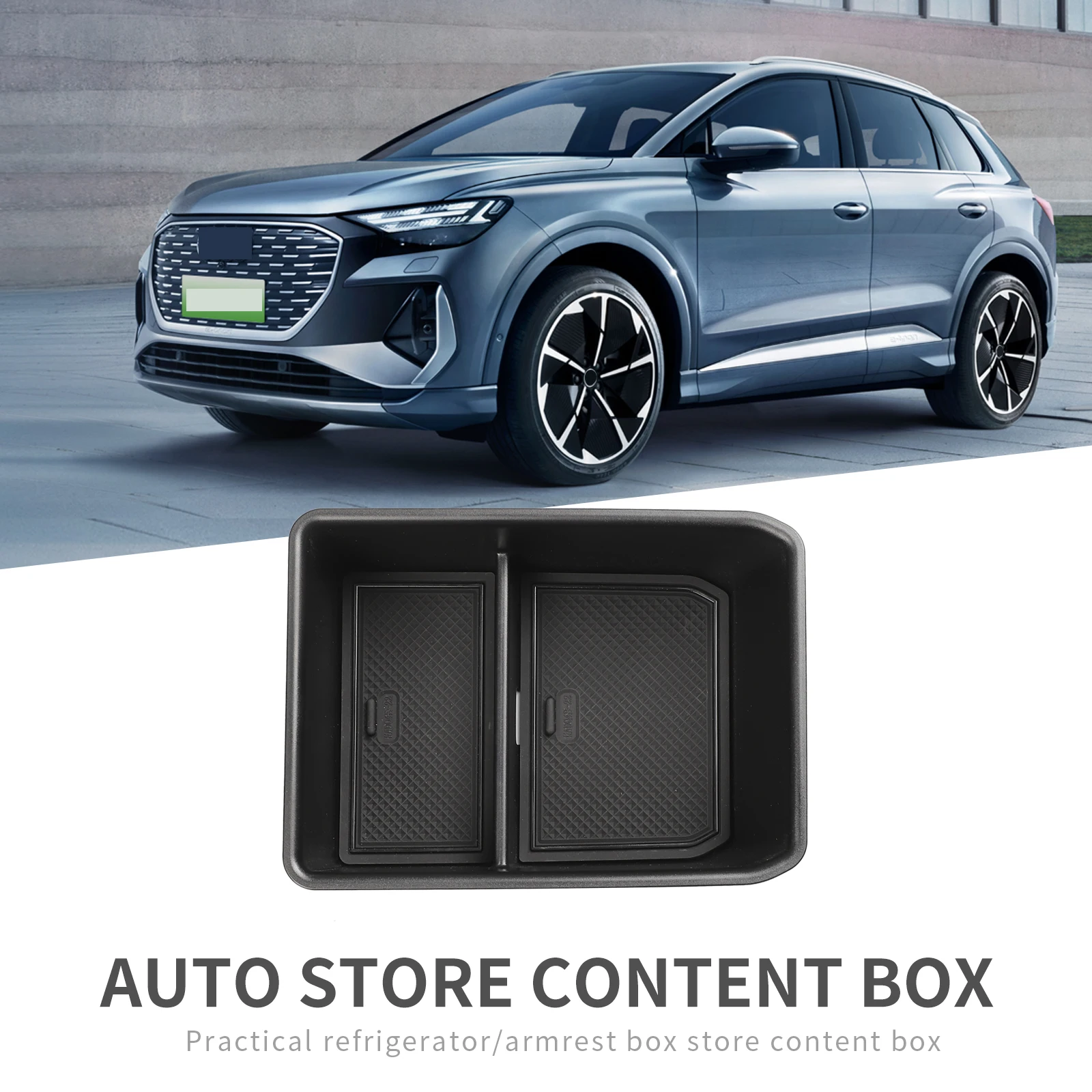 

Контейнер ZUNDUO для хранения с центральным подлокотником для Audi Q4 e-tron 2021-2023, органайзер для центральной консоли автомобиля, аксессуары для уборки