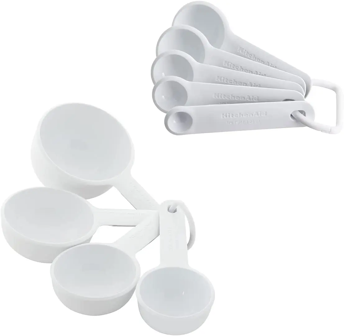 

measuring spoons and cups set, 9 pieces, grey