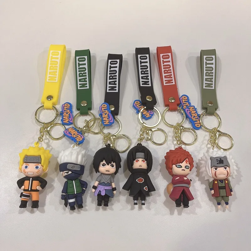 

Naruto Doll Cartoon Keychains Pendant Uzumaki Uchiha Kakashi Sasuke Anime Action Figures Toys Decoration PVC Car Key Kids Gifts