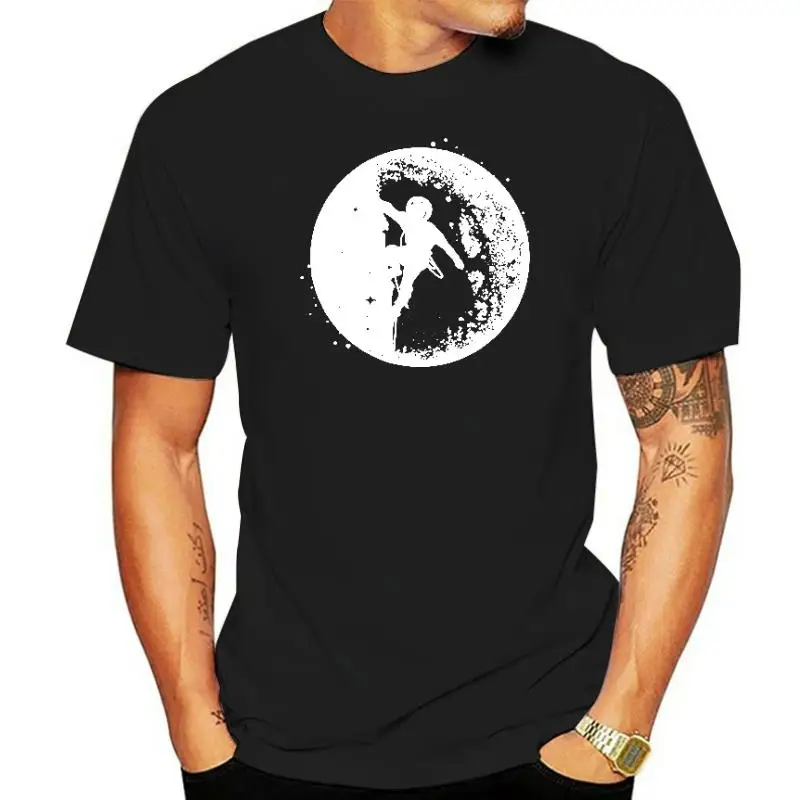 

Men's T shirt100% cotton casual short sleeve Astronaut space climbing print o neck knitted comfortable Fabric Men T shirt