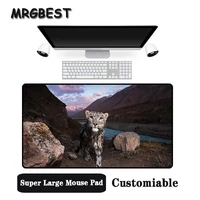 mrgbest big promotion large size multi size locked mouse pad cool leopard animal pattern pc computer notebook desk mat