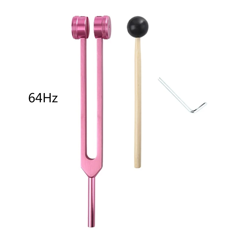 

64HZ Tuning Fork Medical Healing Instrument Aluminum Alloy Lightweight Ear Cleaning Tool Wood Hammer Wrench Repair Tool