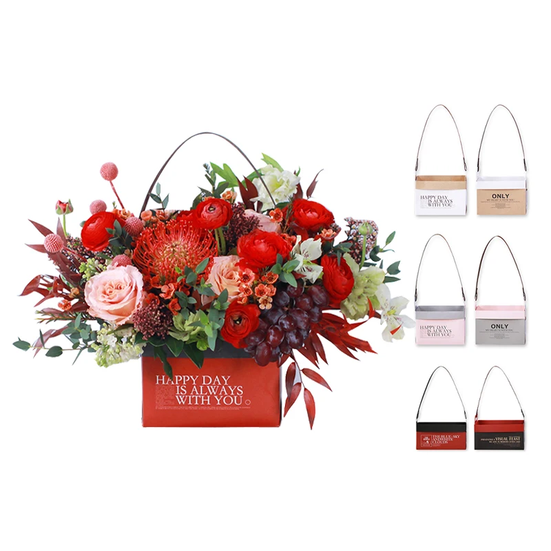 

Креативная двухсторонняя крутая сумка, портативная коробка для цветов, водонепроницаемая сумка, корзина для цветов, коробка, упаковка на Де...