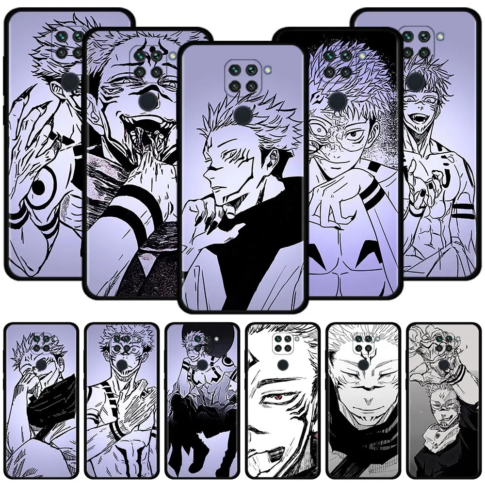 

Jujutsu Kaisen Sukuna Black White Art Case For Xiaomi Poco X3 X4 NFC M3 M4 Pro F3 F1 for Mi 12 10T Pro 11T 10 11 10T Lite 9