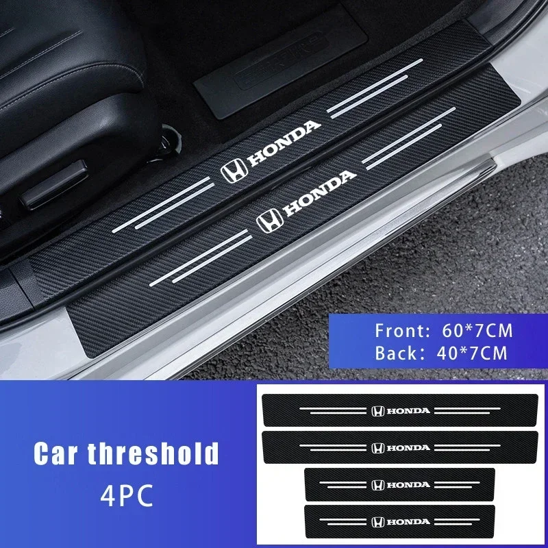 4 шт. защитные наклейки на пороги автомобиля Honda Civic Accord Fit City Vezel CRV Odyssey Pilot Jazz