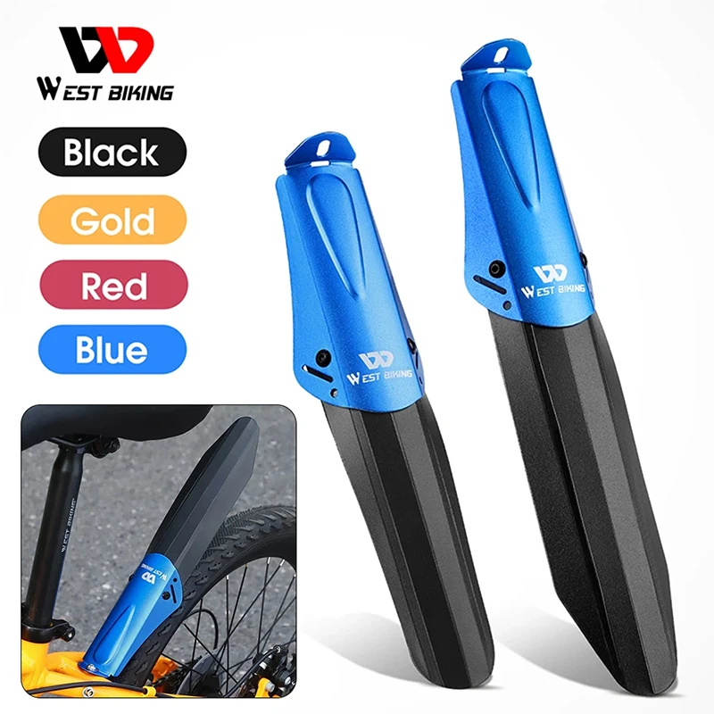 

WEST BIKING Bike Mudguard Wings Aluminum Alloy Mud Splashing Prevention Bracket Bicycle Parts for 14-20 Inch MTB Bike Mud Guard
