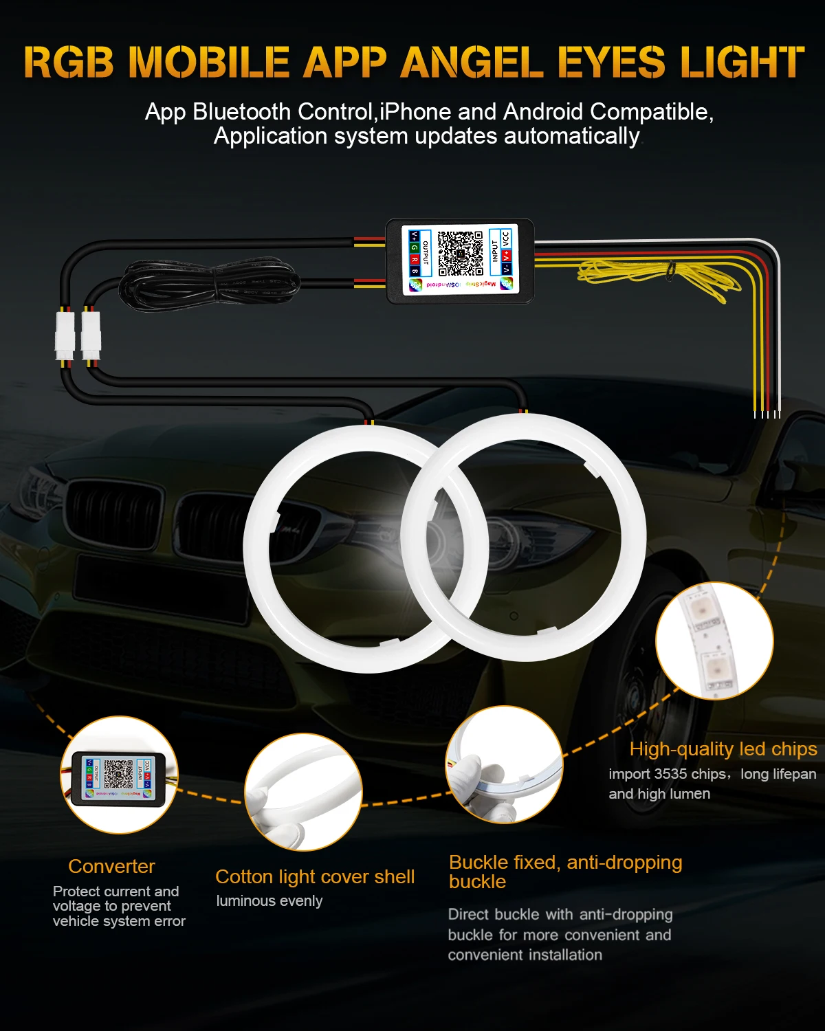 2 шт. 12 В 24 постоянного тока светодиодные хлопковые фонари ангельские глазки с