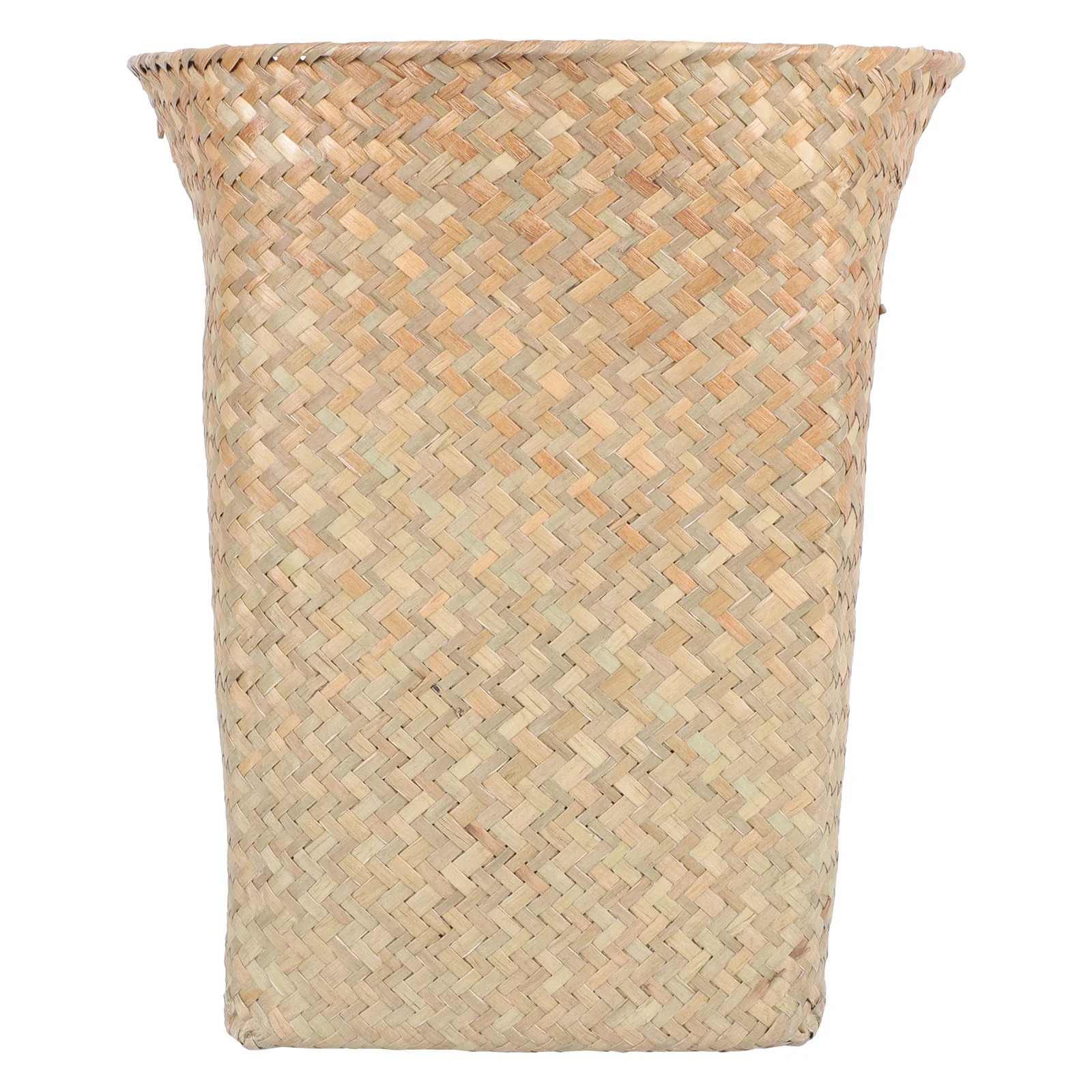 

Straw Trash Can Waste Bin Woven Baskets Lids Storage Supplies Vintage Decor Home Office Container Wastebasket