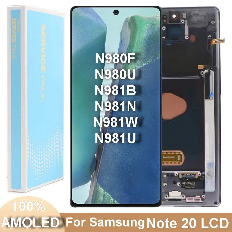 Фото ЖК-дисплей с сенсорным экраном и дигитайзером в сборе для Samsung Galaxy Note 20 AMOLED Screen N980F N981 N981F N981B N981U N981U1 N981W №1