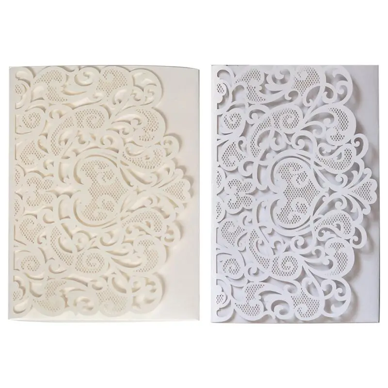 

10pcs Cut Hollow Heart Shape Wedding Invitations Card Party Supplies