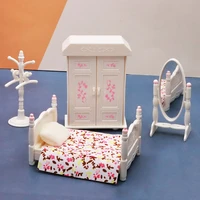 dollhouse 112 furniture bedroom living room set miniature desk chair closet hanger mirror doll accessories toys for girl