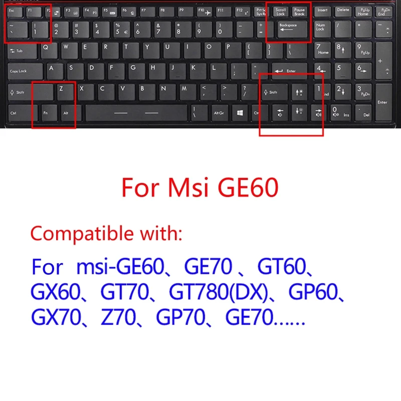

TPU Прозрачная крышка клавиатуры фильм forMsi Ge60 Ge70 Gt60 Gt70 Клавиатура ноутбука H8WD