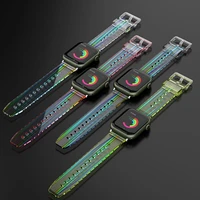 clear aurora strap for apple watch series 7se654321 colorful tpu smart watch band braclet for 45mm44mm40mm42mm38mm