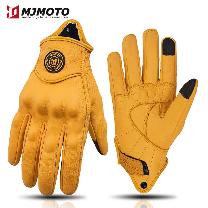 Мотоциклетные Перчатки MJMOTO в стиле ретро дышащие удобные защитные перчатки для