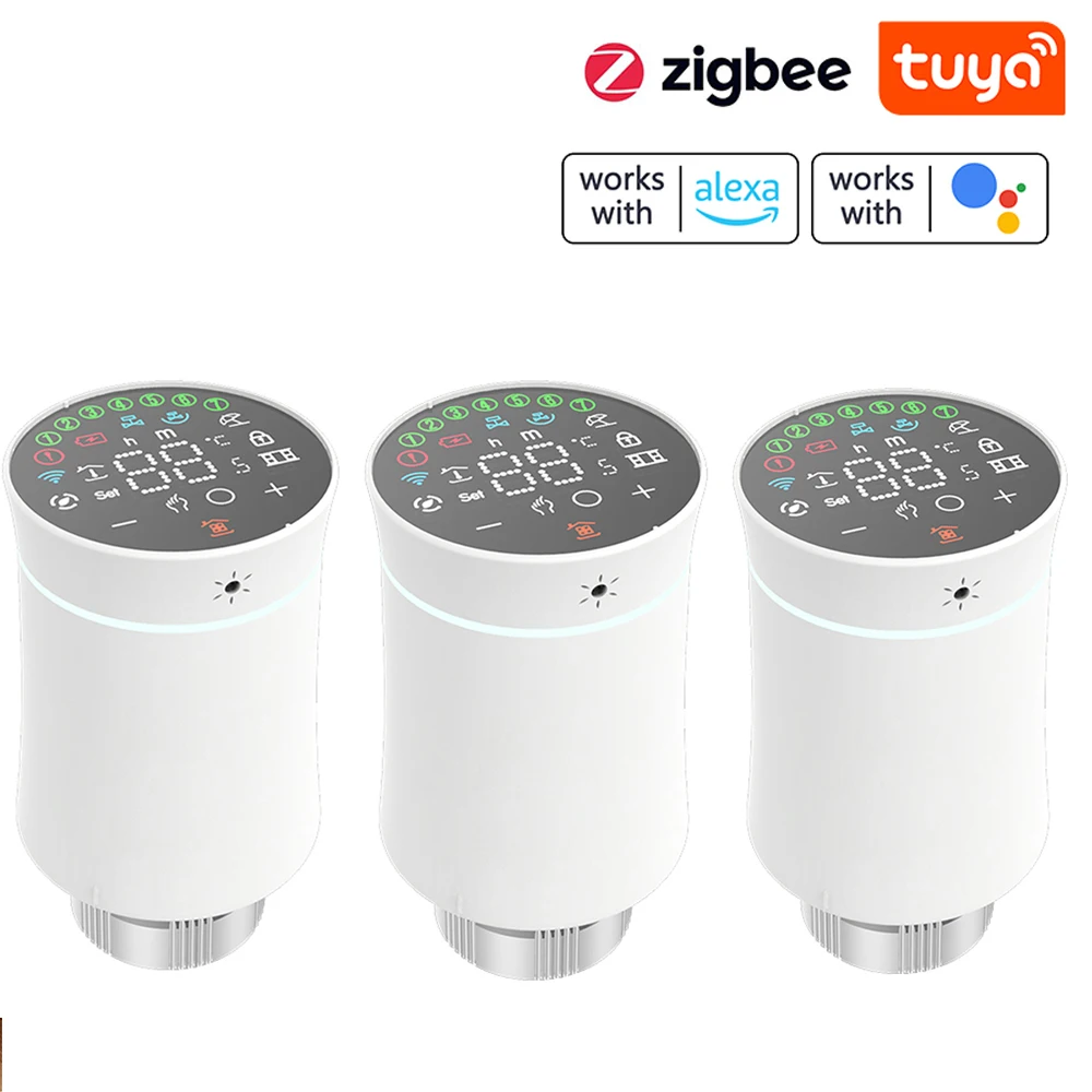 

Термостат радиатора Tuya Zigbee TRV термостатический клапан Умный домашний температурный контроллер совместим с Alexa Google Home