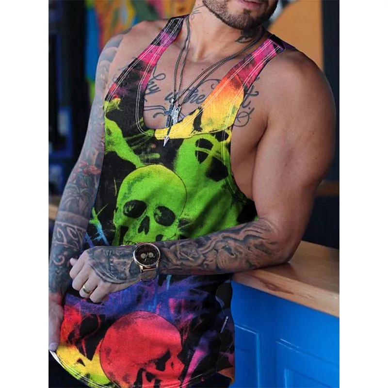 

Мужская майка Badassdude Rainbow Skull Pride LGTB