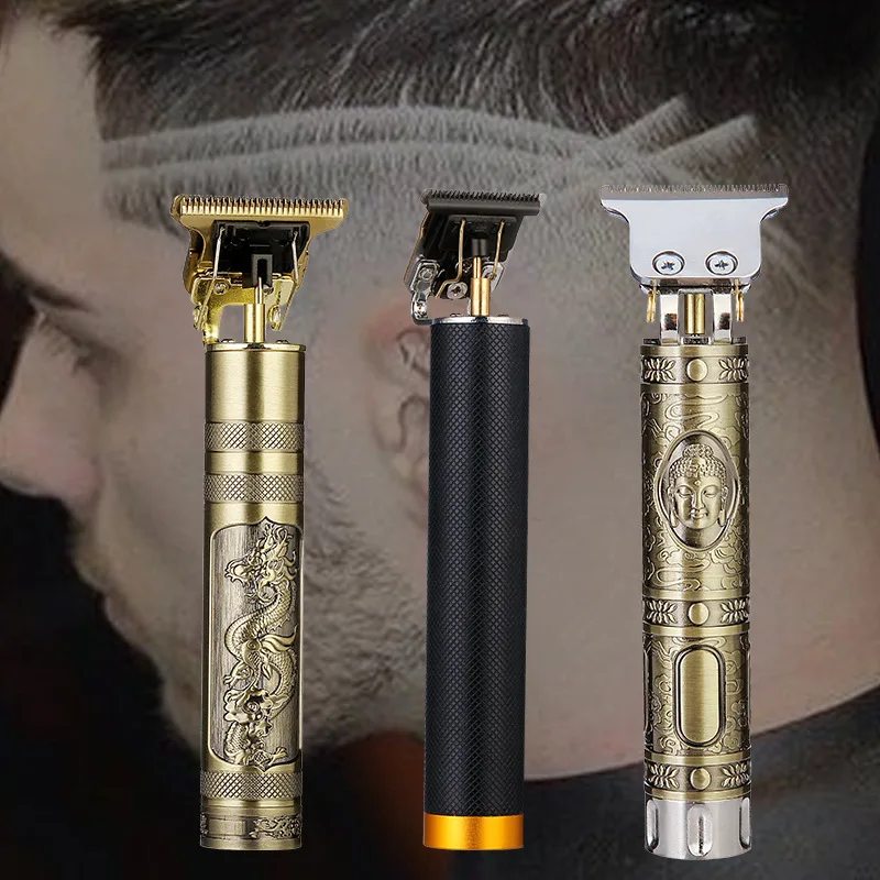 

Vintage t9 0mm elétrica sem fio máquina de corte cabelo profissional aparador barbeiro para homens clipper shaver barba mais