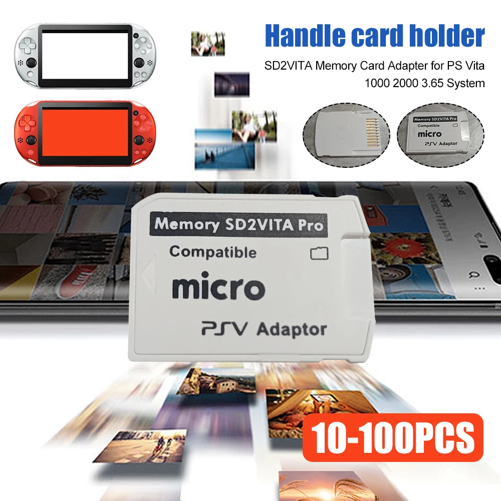 10-100 шт. SD2VITA для карты памяти PS Vita TF адаптер PSV 1000 2000 система Henkaku 3 65 игровая карта