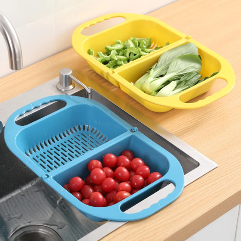 Foldable Plastic Fruit Vegetable Washing Basket Sink Drain Bowl Dish Plate Tableware Storage Holder Kitchen Organizer Supplies |