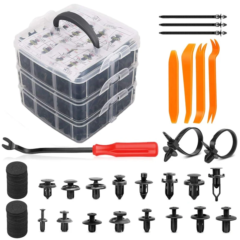 

Car Plastic Retainer Clips Automobile Fender Push Pin Rivet Door Trim Panel Retainer Automobile Bumper Mixed Size Fasteners Tool