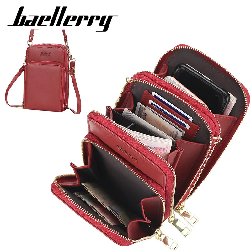 

Baellerry Red Women Mini Crossbody Shoulder Bags Daily Use Card Holder Summer Bag 2022 Small Handbags Brand Women Large Wallets