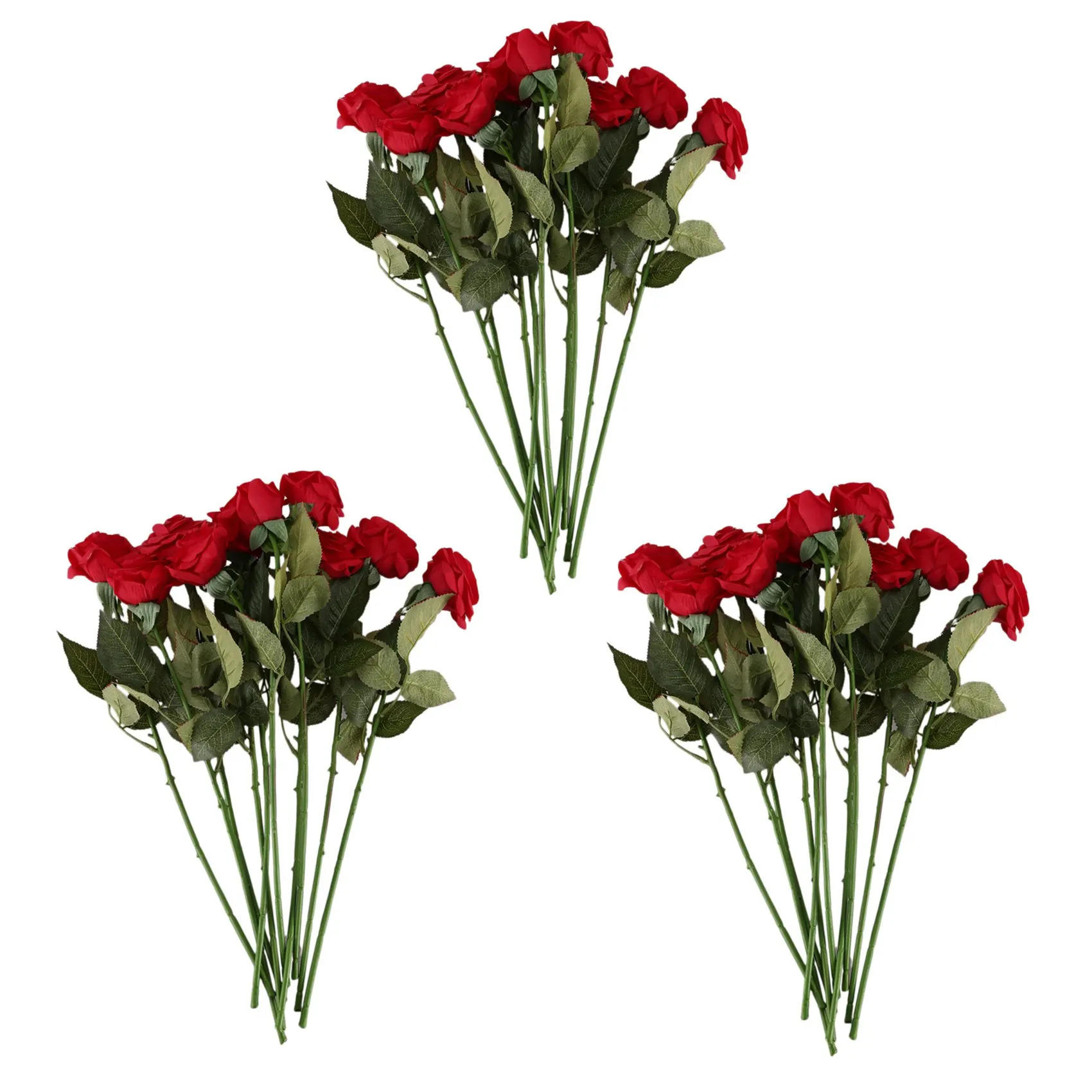 

30 Pcs Latex Real Touch Rose Decor Rose Artificial Flowers Silk Flowers Floral Wedding Bouquet （Dark Red）