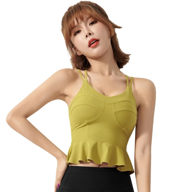 

Женское Спортивное нижнее белье, цельный противоударный высокопрочный облегающий бюстгальтер пуш-ап для красивой спины, фитнеса, бега, йоги