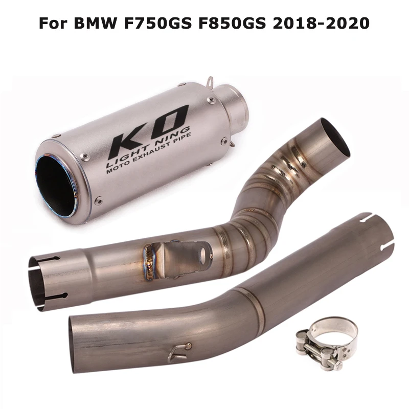 

For BMW F750GS F850GS 2018-2020 Motorcycle Exhaust Muffler Tips Mid Link Pipe Delete Catalyst Connect Tube