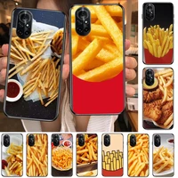 dessert french fries burger clear phone case for huawei honor 20 10 9 8a 7 5t x pro lite 5g black etui coque hoesjes comic fas
