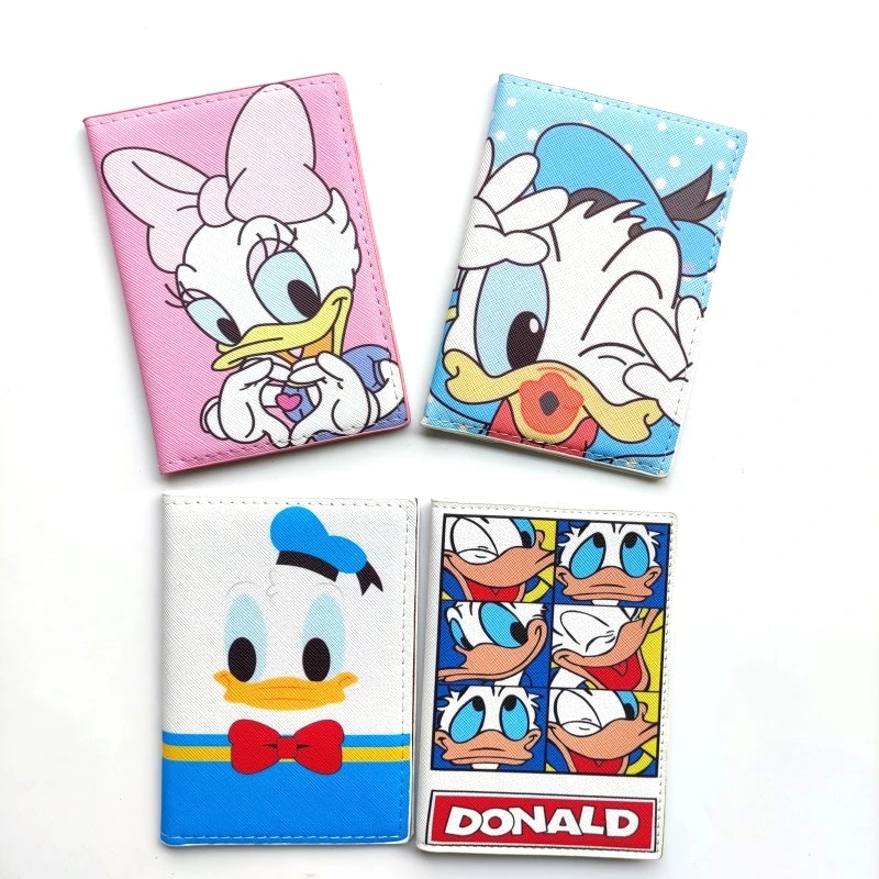 

Cartoon Donald Duck Daisy Card Holder Purse Bag Cover on The Passport Holder Protector Wallet Business Card Boys Passport