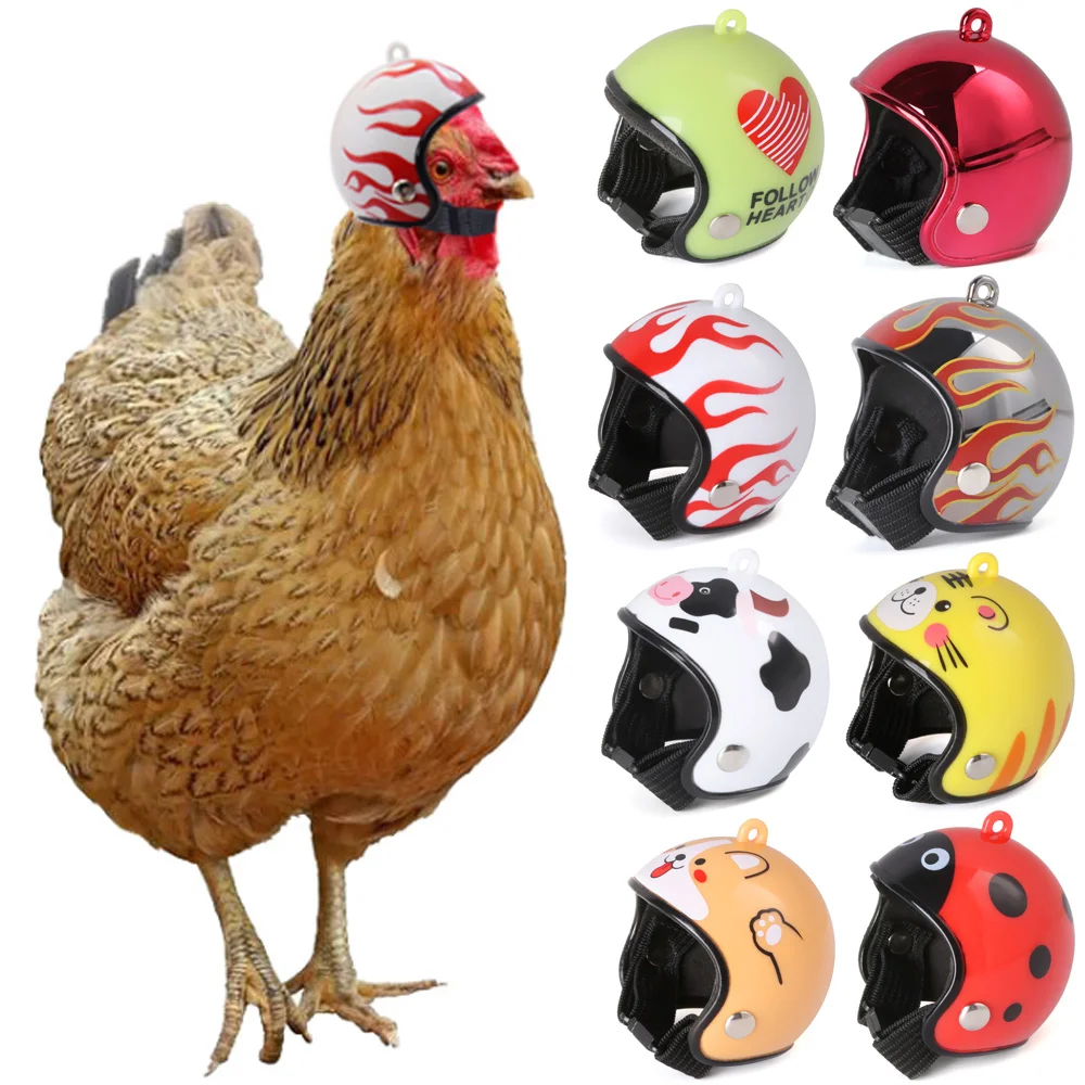 

1PC Funny Chicken Helmet Small Pet Hard Hat Bird Duck Quail Hat Headgear Pet Chicken Helmet Bird Head Helmet Pet Supplies Sale