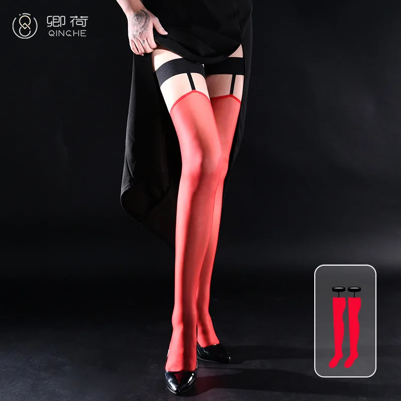 2024 летние силиконовые Нескользящие пикантные шелковые чулки контрастных цветов