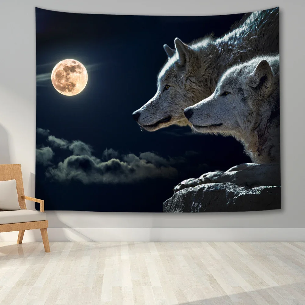 Гобелен с изображением Льва животных группы котов Настенный декор принтом волка