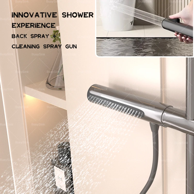 Душевая система BusySink серого цвета из латуни