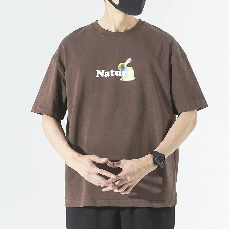 Футболка мужская с коротким рукавом свободная рубашка в американском стиле