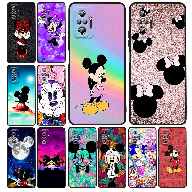 

Anime Mickey Minnie Disney Phone Case For Xiaomi Redmi Note 12 11E 11S 11 11T 10 10S 9 9T 9S 8T 8 Pro Plus 5G Black Funda