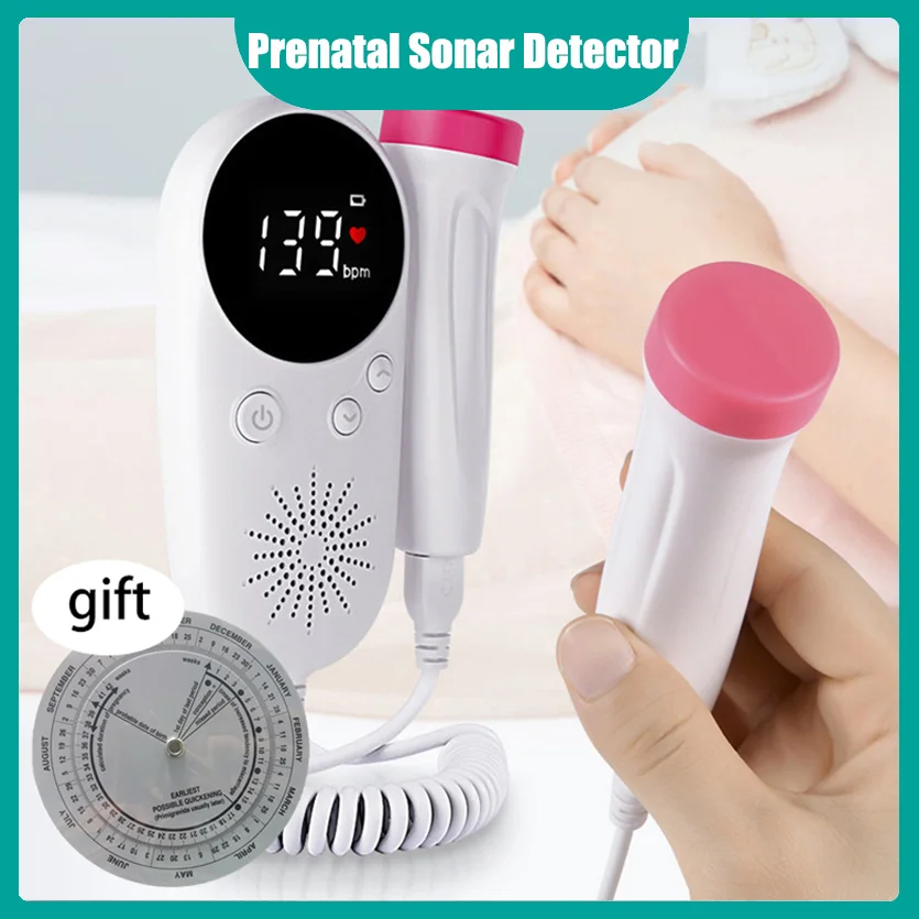 

Doppler W8 Portable Family Pregnant Monitor Fetal for Pregnant Women Home Nonradiative Prenatal Sonar Detector Fetal Heart Rate