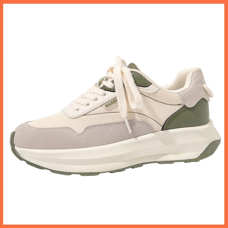 

Plus Size Casual Women's Sport Shoes New Fashion Mixed-Color Breathable Platform Shoes Casual Comfy Low-top Retro Sneakers Trend