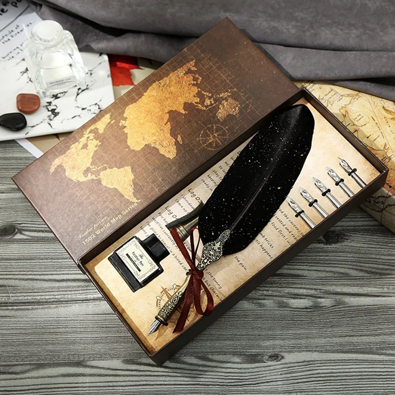 Набор перьевых ручек и чернил винтажная гусиная ручка набор наконечников для