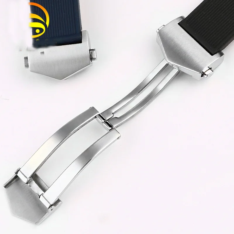 Rubber Silicone Watch Strap For Tag Heuer CARRERA AQUARACER Series Watch Black Blue Watchband Suitable 22mm