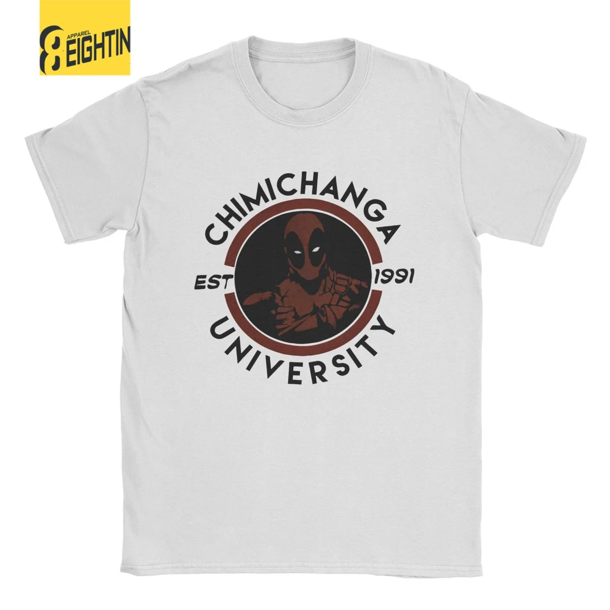 

Chimichanga University The Naughty Men's T Shirts Marvel Deadpool Unisex Tee Shirt Short Sleeve O Neck T-Shirt 100% Cotton Tops