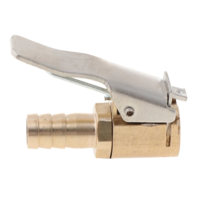 

2022 New 1/4" Brass tire inflator Lock on air Chuck,Mini air Compressor Portable tire inflator tire Chuck with Barb Connector
